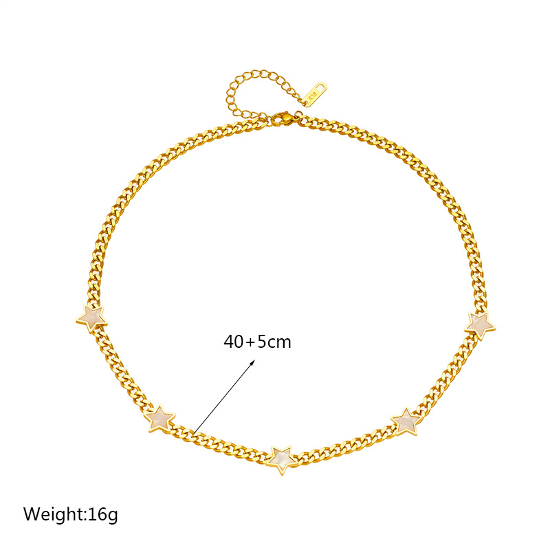 Korean-style fashionable and niche design, versatile five-pointed star chain titanium steel metal jewelry, exquisite collarbone necklace Application Scenario