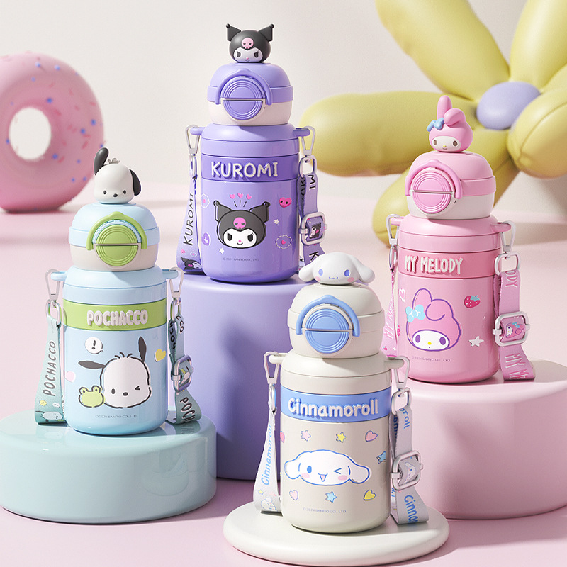 Sanrio cute stainless steel children's insulated cups, girls' high appearance level crossbody large capacity student water cups wholesale Application Scenario