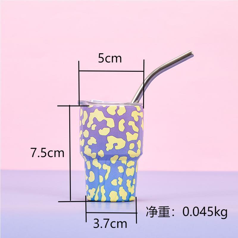 Amazon 3oz straw insulated cup, outdoor portable car cup, diamond paint beer mug, cold preservation ice cup wholesale details Picture