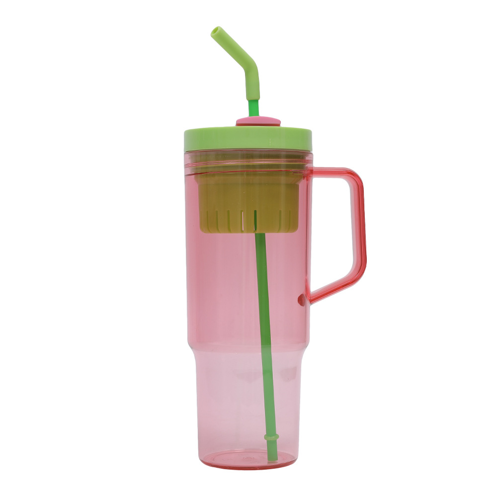 2025 Cross-border New 40oz handle car cup Beer mug, large-capacity portable with straw plastic handle cup Item Picture