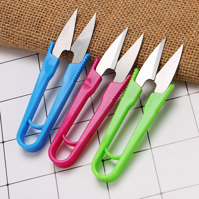 U-shaped embroidery scissors, V-shaped household small scissors for cutting thread ends, mini cutters for sewing clothing, cross-stitch scissors, gauze shears full figure