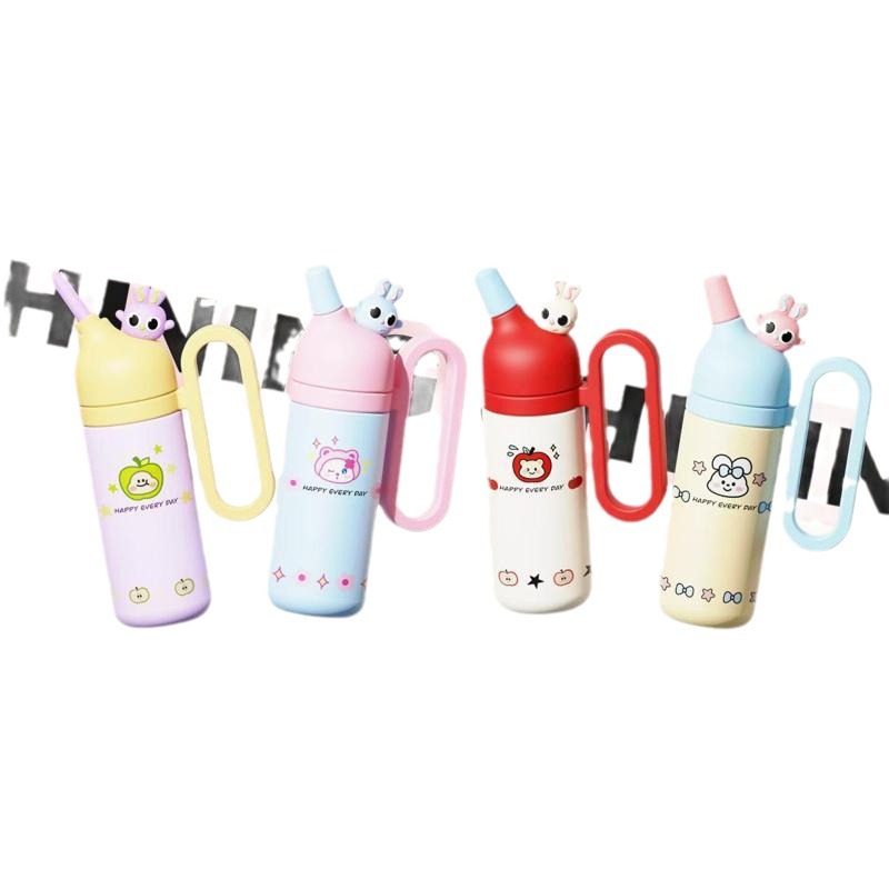 New cartoon doll insulated cup, Korean-style high appearance level student cup, portable 316 stainless steel insulated cup student cup Item Picture