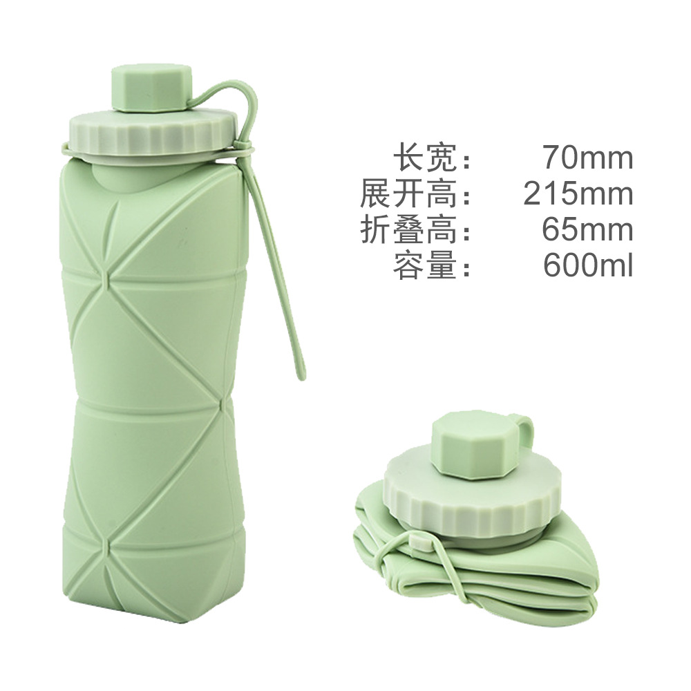 Cross-border silicone folding water cup, outdoor portable retractable water cup, sports handle diamond-shaped water bottle, water bottle Application Scenario