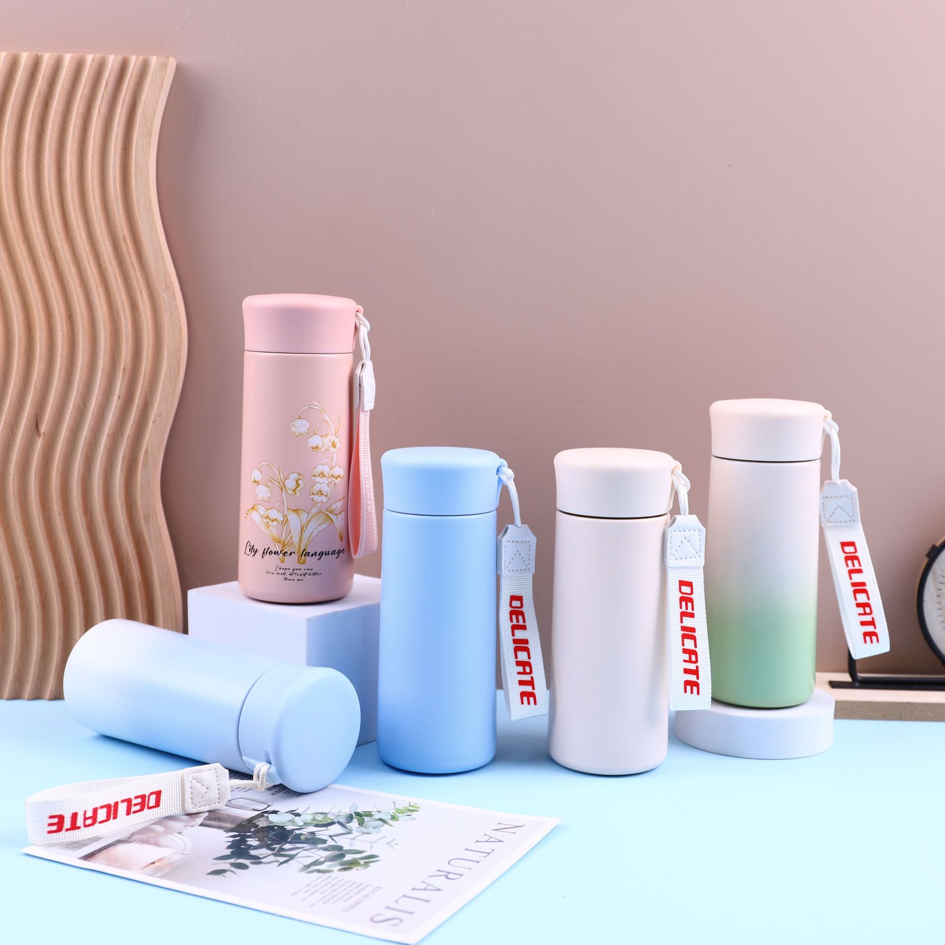 High appearance level, simple mini pocket cup, portable office with a handle, 316 stainless steel insulated cup, gift water cup for others details Picture