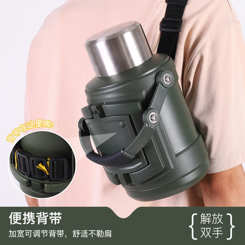 Wholesale of outdoor travel handle kettles, large-capacity insulated kettles, 316 stainless steel water kettles, cold and heat preservation all-steel water cups Application Scenario