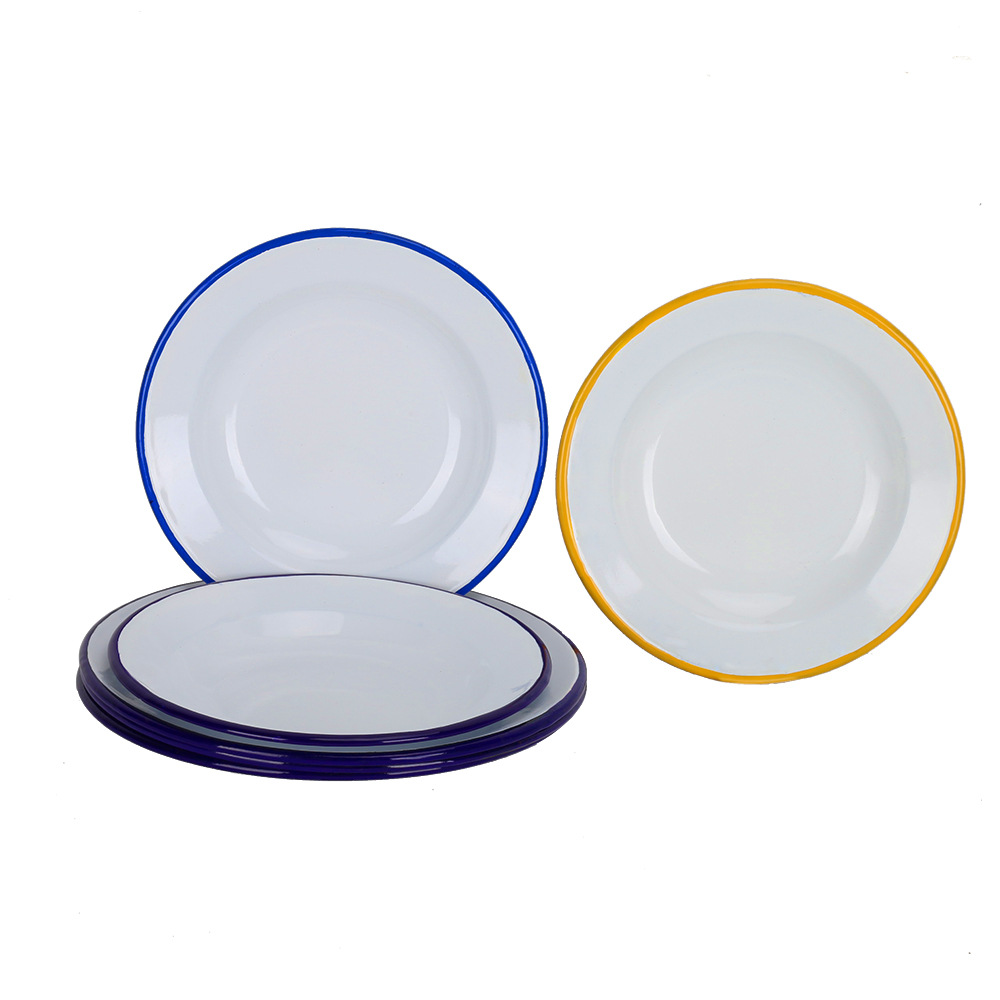 The manufacturer sells 24cm vintage enamel plates and 20cm Western-style enamel plates in stock, which are durable Specification drawing