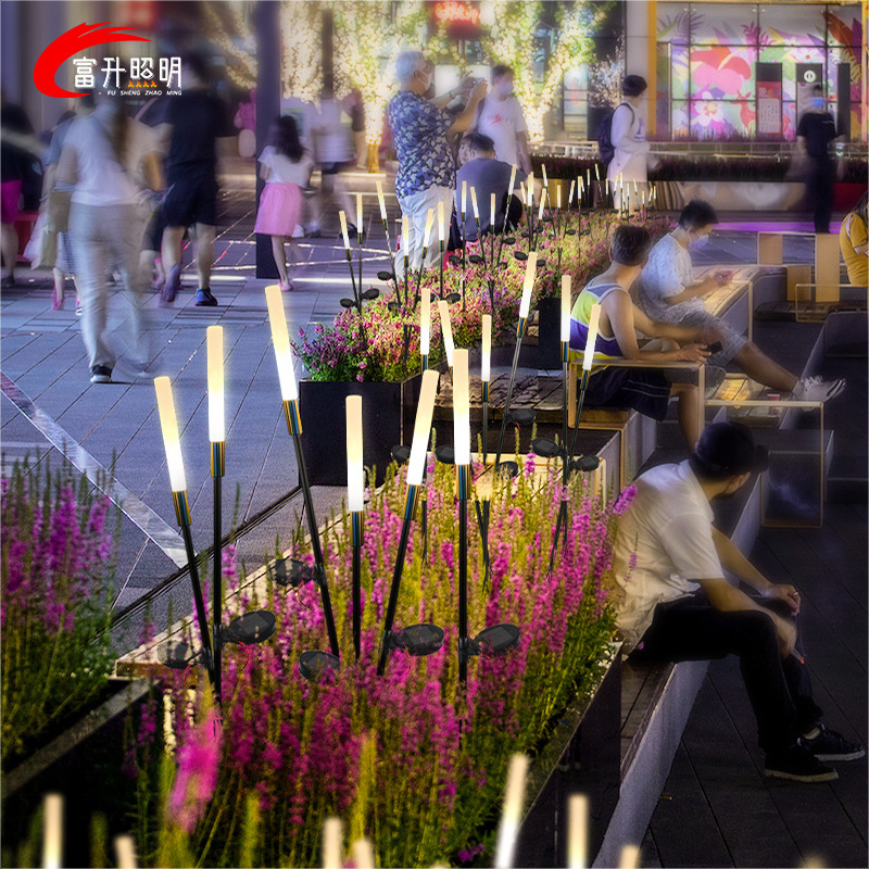 Solar-powered outdoor waterproof reed lamps for landscaping, courtyard decorative lights, park and scenic area lighting, lawn landscape lights details Picture