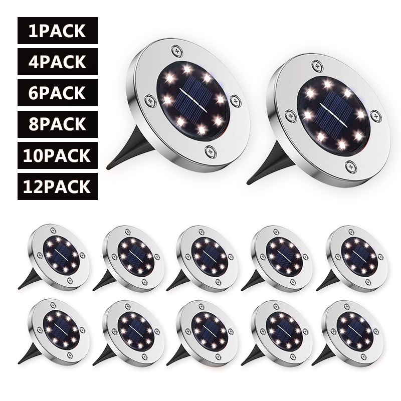 amazon Cross-border 8LED solar stainless steel buried light, new outdoor plug-in grass light, courtyard garden light Application Scenario