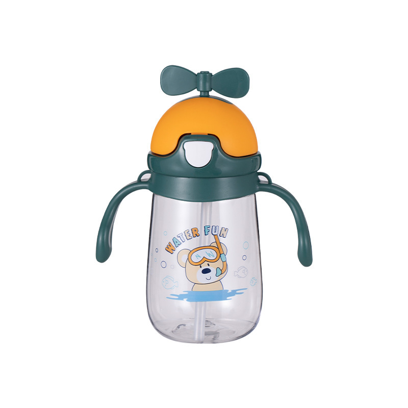 Changnuo Cartoon cute straw Cup Plastic Space Cup for both boys and girls, portable for going out, leak-proof and shock-resistant Item Picture