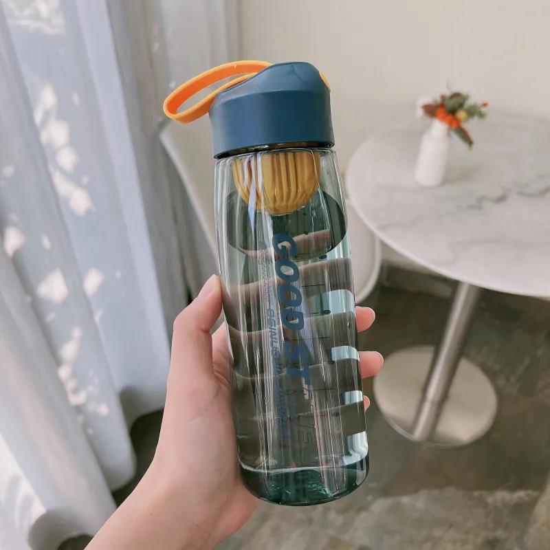 ins best-selling water cups for boys and girls, student water bottles, portable filters, casual cups, space cups, anti-drop tea cups with scale plastic full figure