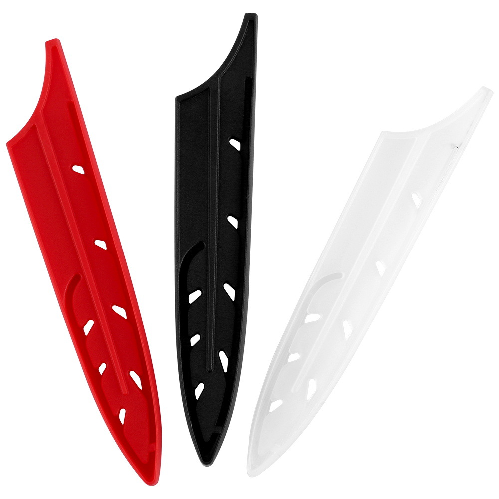 Yangjiang Xingye Knife Sleeve Injection Molding Factory produces black universal short knife handle all-purpose knife sleeves with unique feather hollowed-out sheaths Item Picture