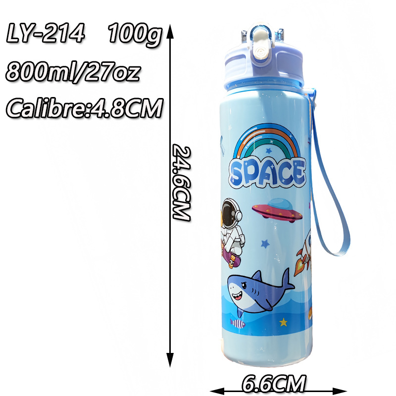 New outdoor 750ml Amazon e-commerce gradient solid color water bottle with straw, high appearance level plastic water cup Application Scenario