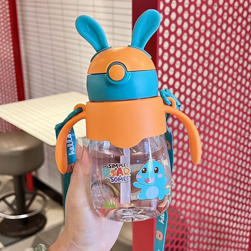 Children's straw cup, cute rabbit, 3-year-old baby drinking cup, high appearance level for girls, special water bottle for kindergarten school Application Scenario