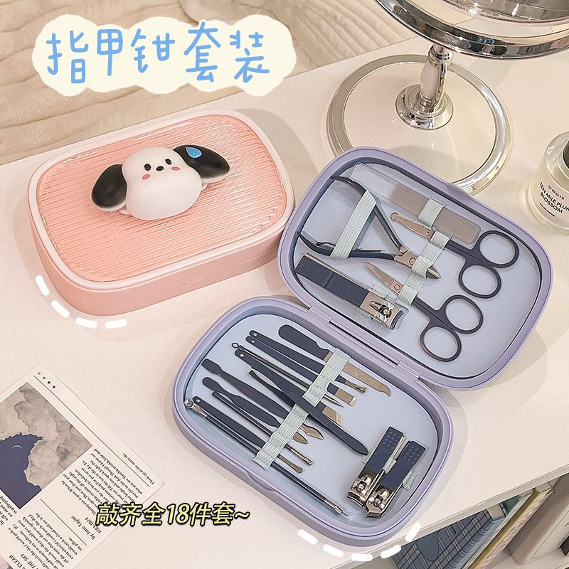 Cute student nail clipper set, large nail clippers, nail clamps, pedicure knives, stainless steel adult manicure tools details Picture