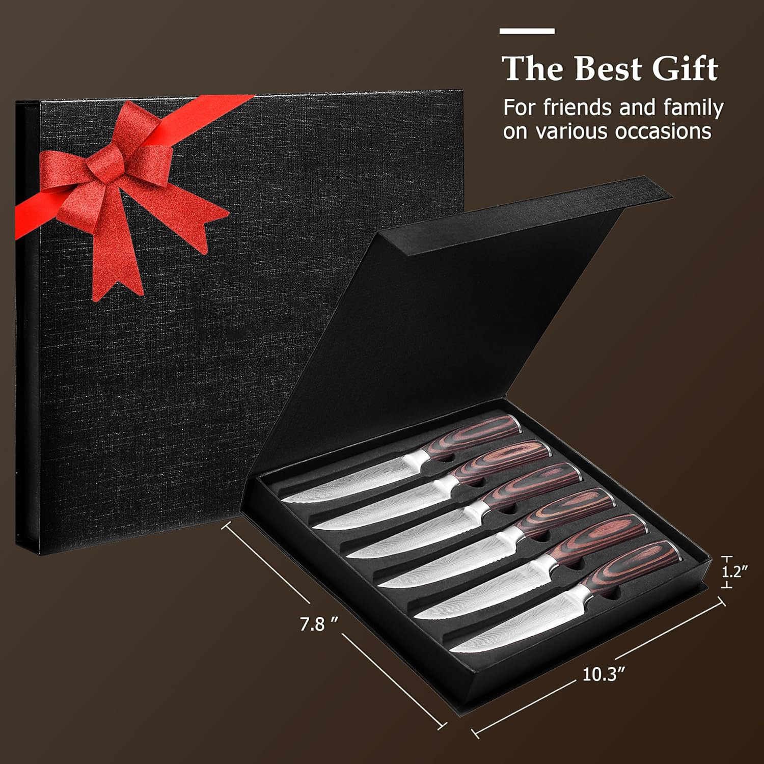 Cross-border 4.5-inch steak knife set with color wood handle, bread sawtooth knife, Western restaurant steak knife factory wholesale Specification drawing