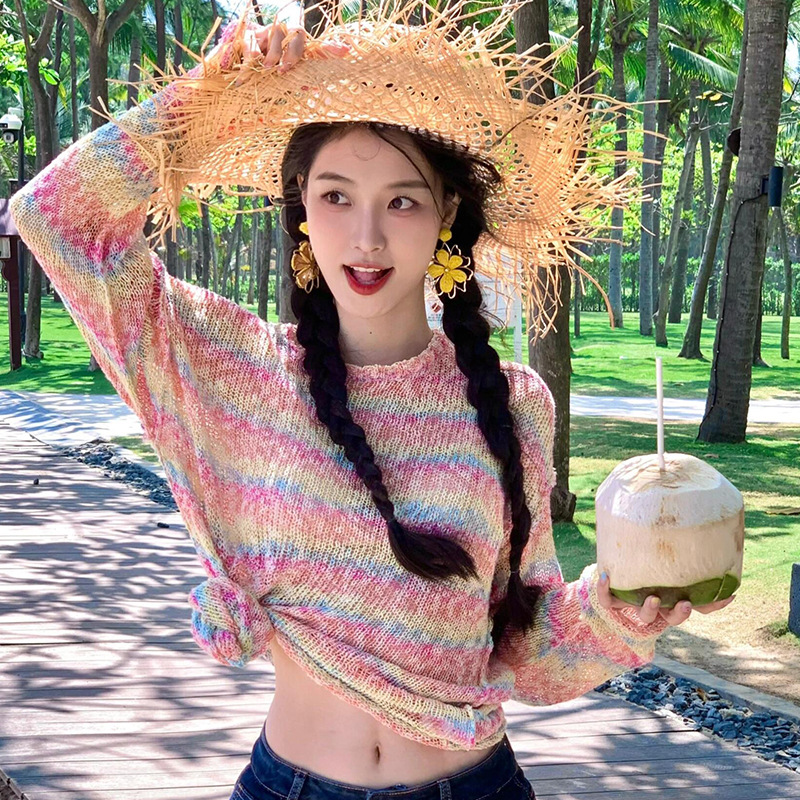 Spring and summer vacation style straw-woven sun and flower earrings for women, exquisite, exaggerated and unique stud earrings that show off the face Specification drawing