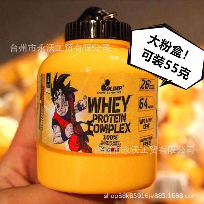 Protein powder box, portable funnel, fitness supplement, portioning box, capsule box, medicine box, can bottle, mountain climbing buckle details Picture