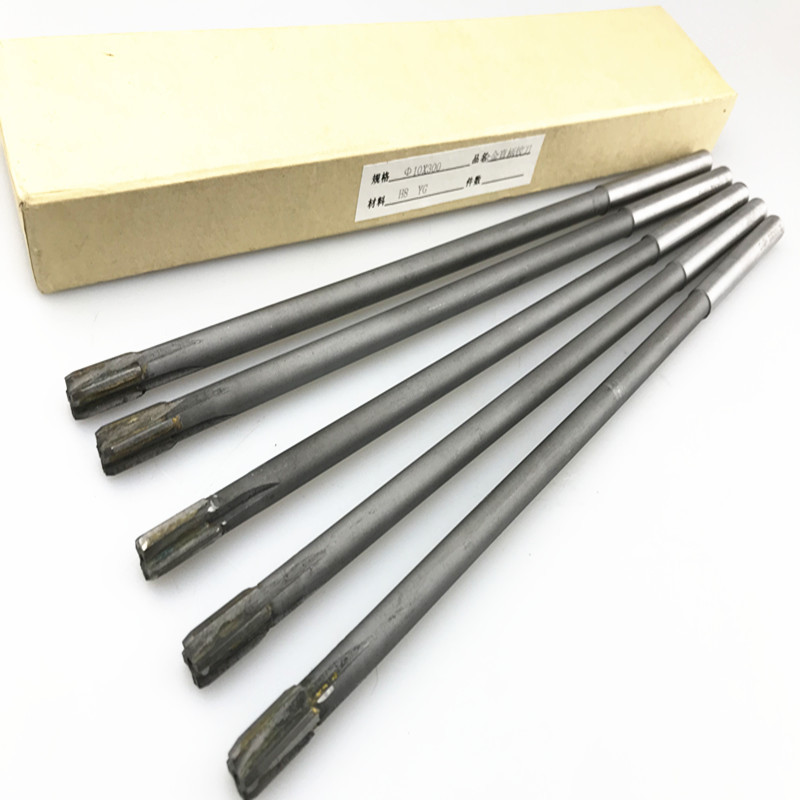 Alloy inset extended reamer YG8 welded tungsten steel head straight shank reamer Extra length 8*200 250 300H7 H8 full figure