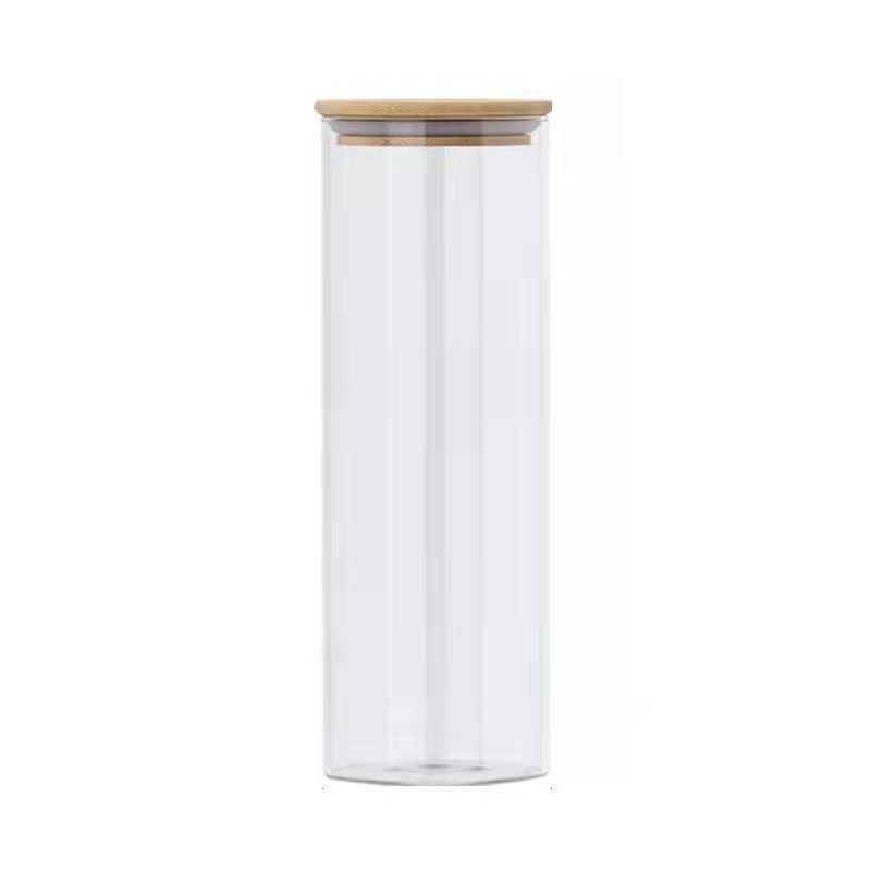 Cross-border best-selling glass sealed jars, kitchen storage jars, tea cans, wooden LIDS, high borosilicate glass sealed jars, storage jars Item Picture