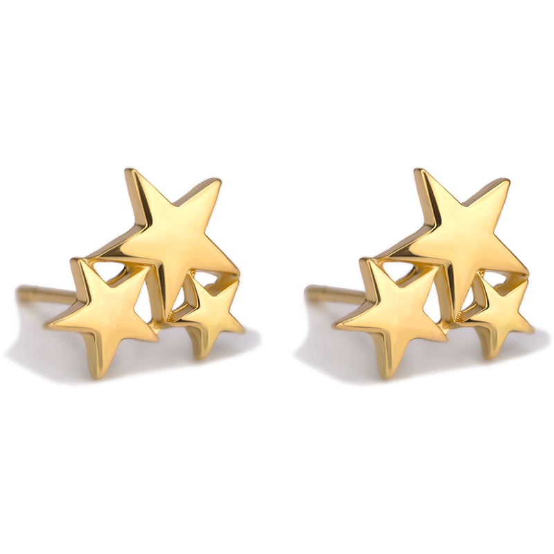The new Korean version geometric stud earrings are creative, versatile, cute and sweet. The five-pointed star earrings are fashionable alloy earrings and women's accessories Item Picture