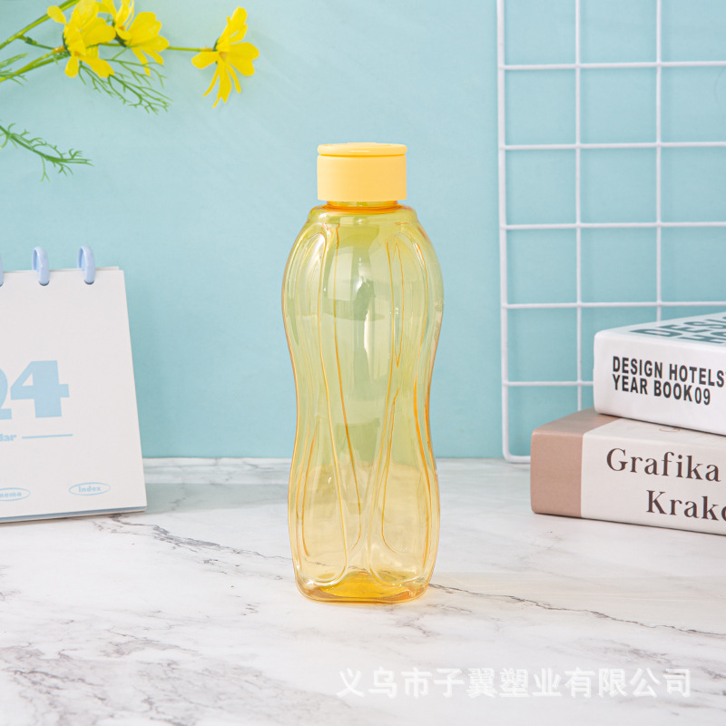 Factory direct sales of new Amazon plastic water cups, large-capacity hand-held cups, simple water bottles, single-layer portable new batch Specification drawing