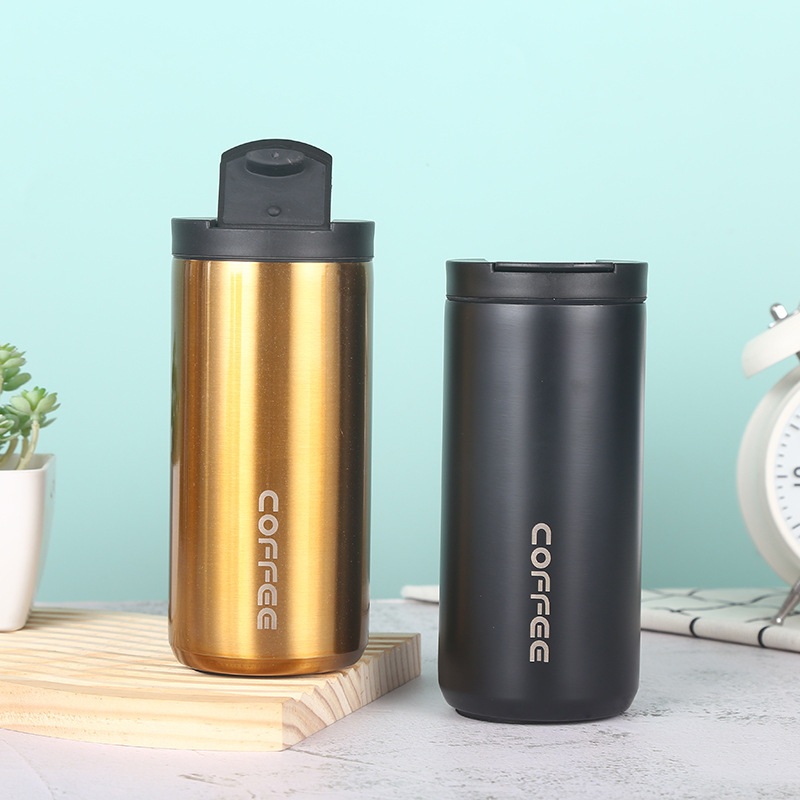 Cross-border best-selling stainless steel gradient color cross-border insulated cup, portable and fashionable office coffee cup, vacuum double-layer Specification drawing