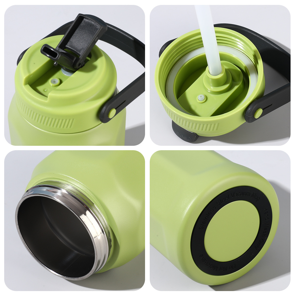 Large-capacity octagonal large-belted cup insulated kettle, 304 stainless steel insulated cup, portable outdoor sports straw travel cup Application Scenario