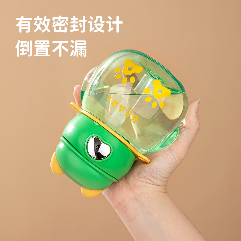 Wholesale of mini children's water cups of the same style as Xiaohongshu, Bear Dudu transparent plastic cups, and household high-appearance standard straw cups Application Scenario