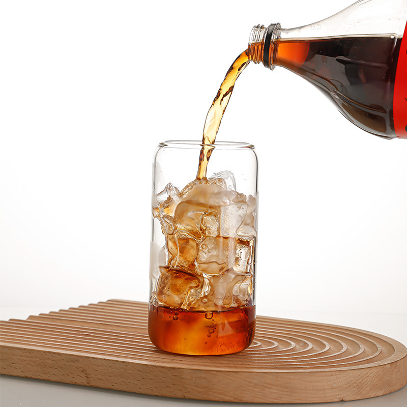 Amazon high borosilicate cola drink cup, transparent straw glass cup, office home 16-20oz coffee cup Application Scenario