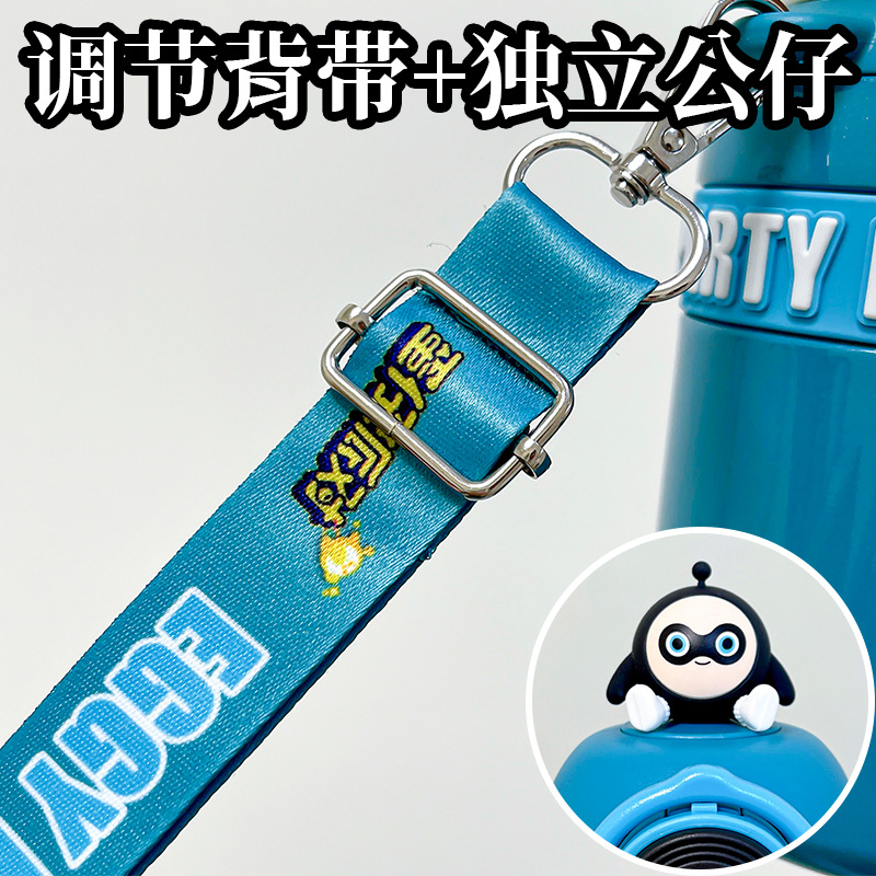Danzai Party officially authorized insulated cup, cartoon straw cup, children's pop-up lid cup, portable and cute double-drinking cup for going out Specification drawing