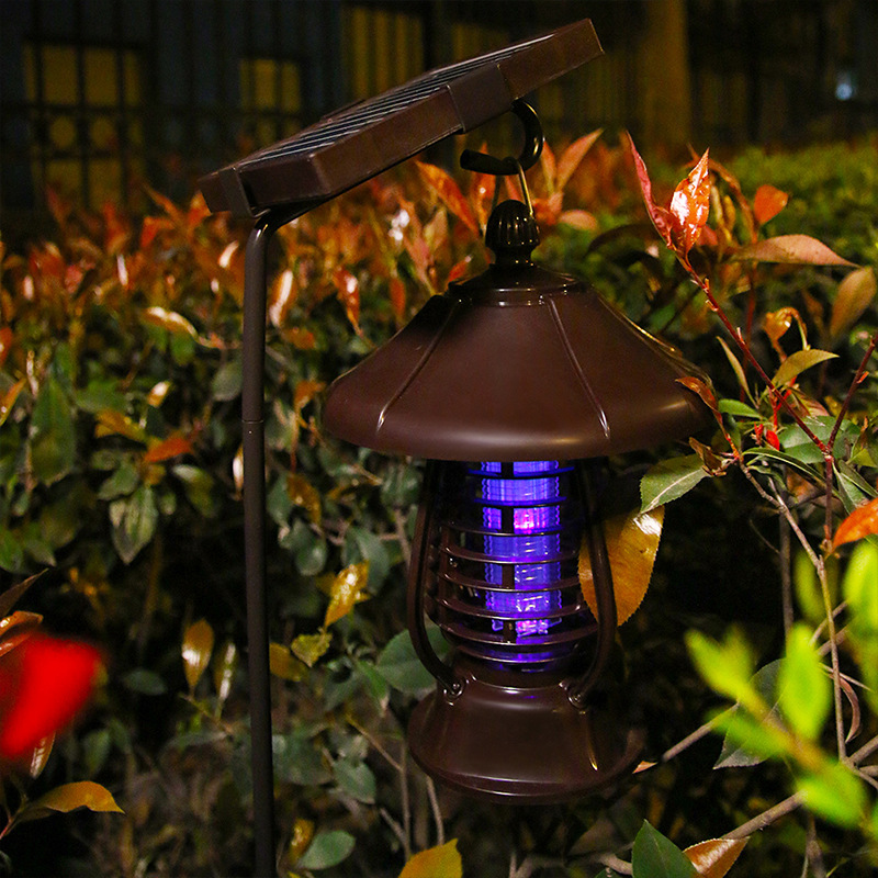 Solar-powered mosquito killer, outdoor household waterproof mosquito killer, outdoor garden mosquito trap, mosquito repellent lamp, electric shock mosquito killer details Picture