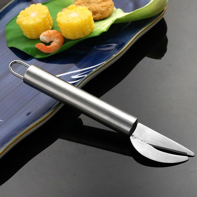 Stainless steel intestinal knife, a special intestinal opener for poultry, a two-in-one intestinal flipping tool, and an intestinal breaking knife Specification drawing