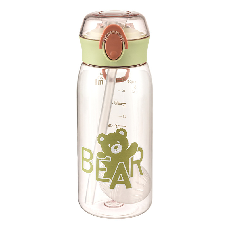 Children's water cups, plastic cups for girls to go to school, portable water bottles, cute straw cups for boys and primary school students in summer Item Picture