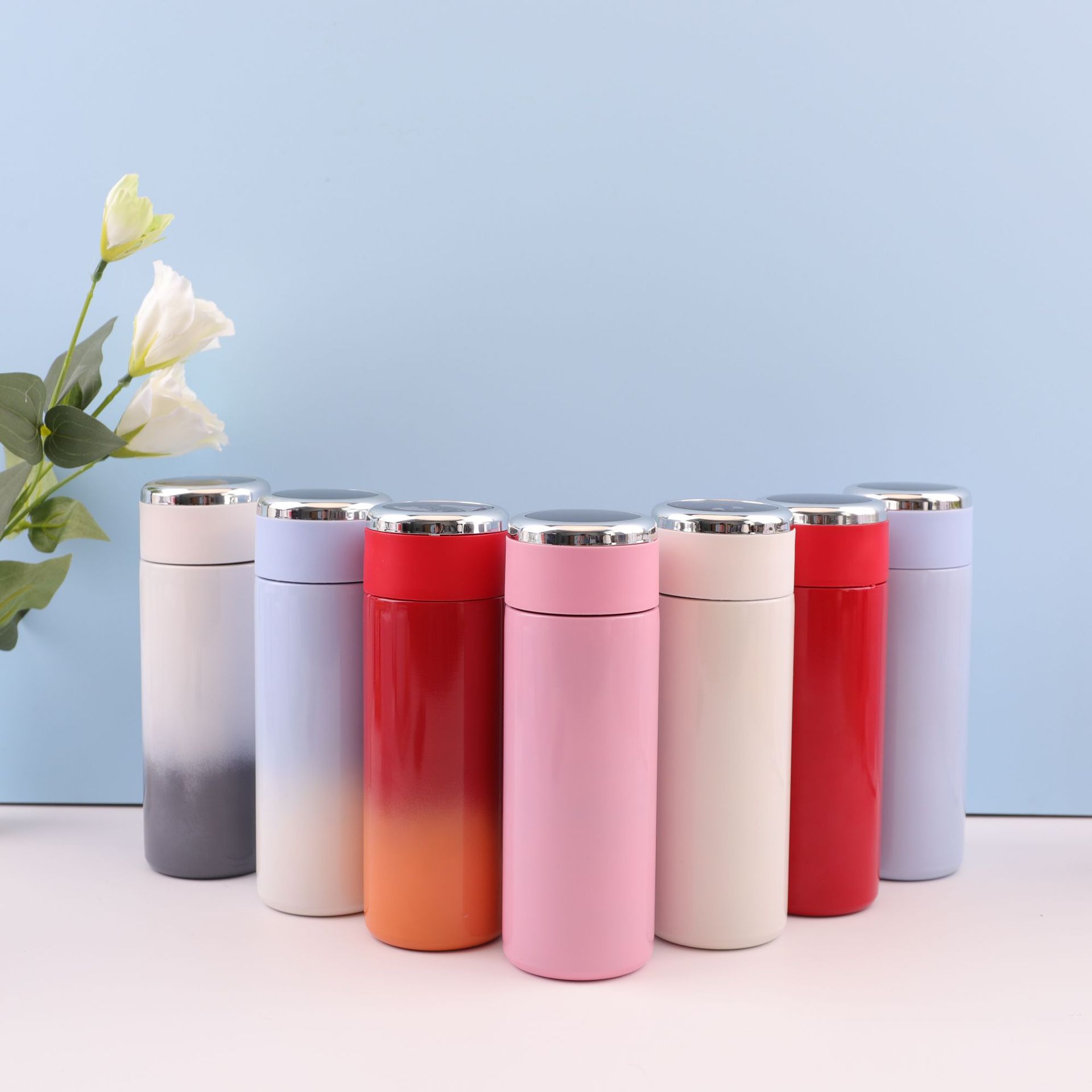 Smart temperature-measuring 304 stainless steel gradient insulated cup, travel cup, home temperature cup, portable direct drinking water cup details Picture