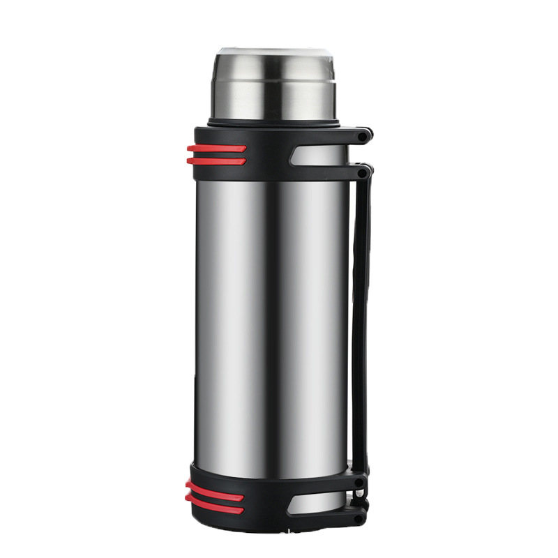 304 stainless steel large-capacity insulated water bottle, portable thermos for household use, portable for car trips, and travel stewed tea pot Item Picture