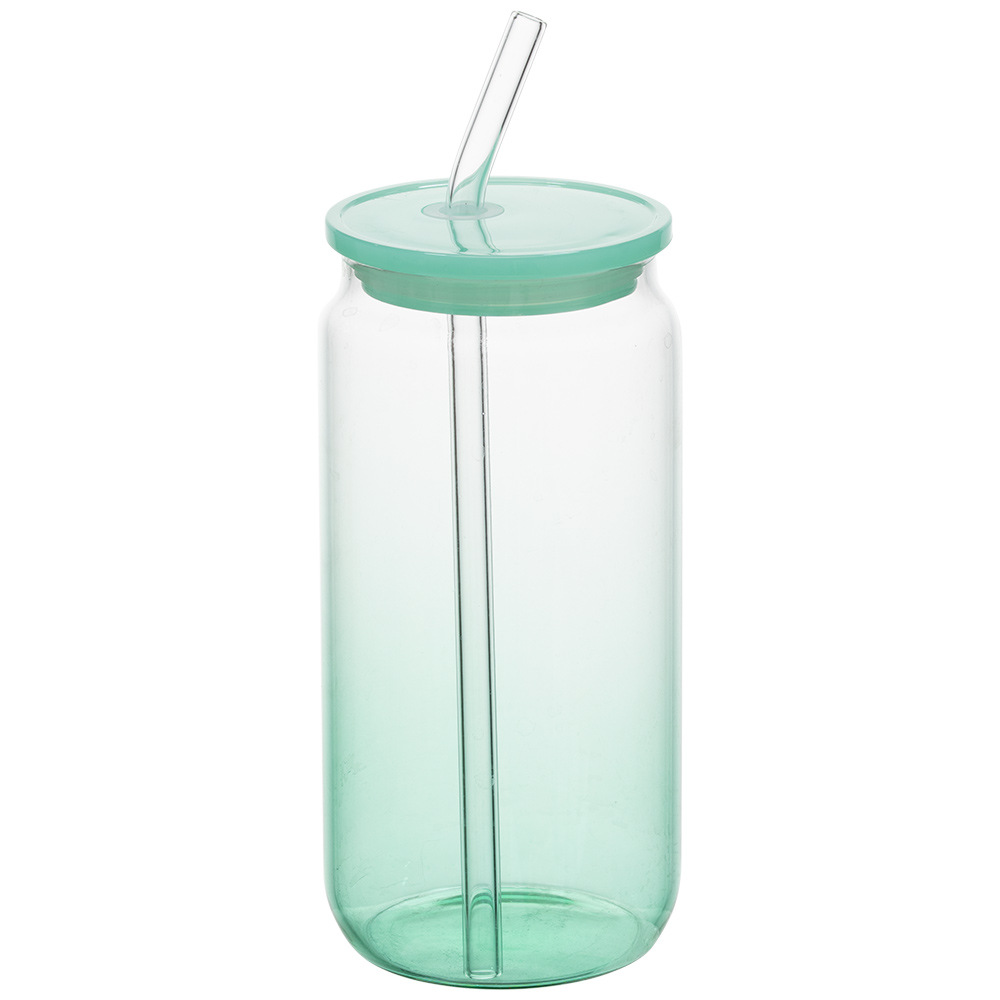 High borosilicate glass cup set, cross-border 16oz, high appearance level, popular cold drink milk tea cup, glass straw, cola cup Item Picture
