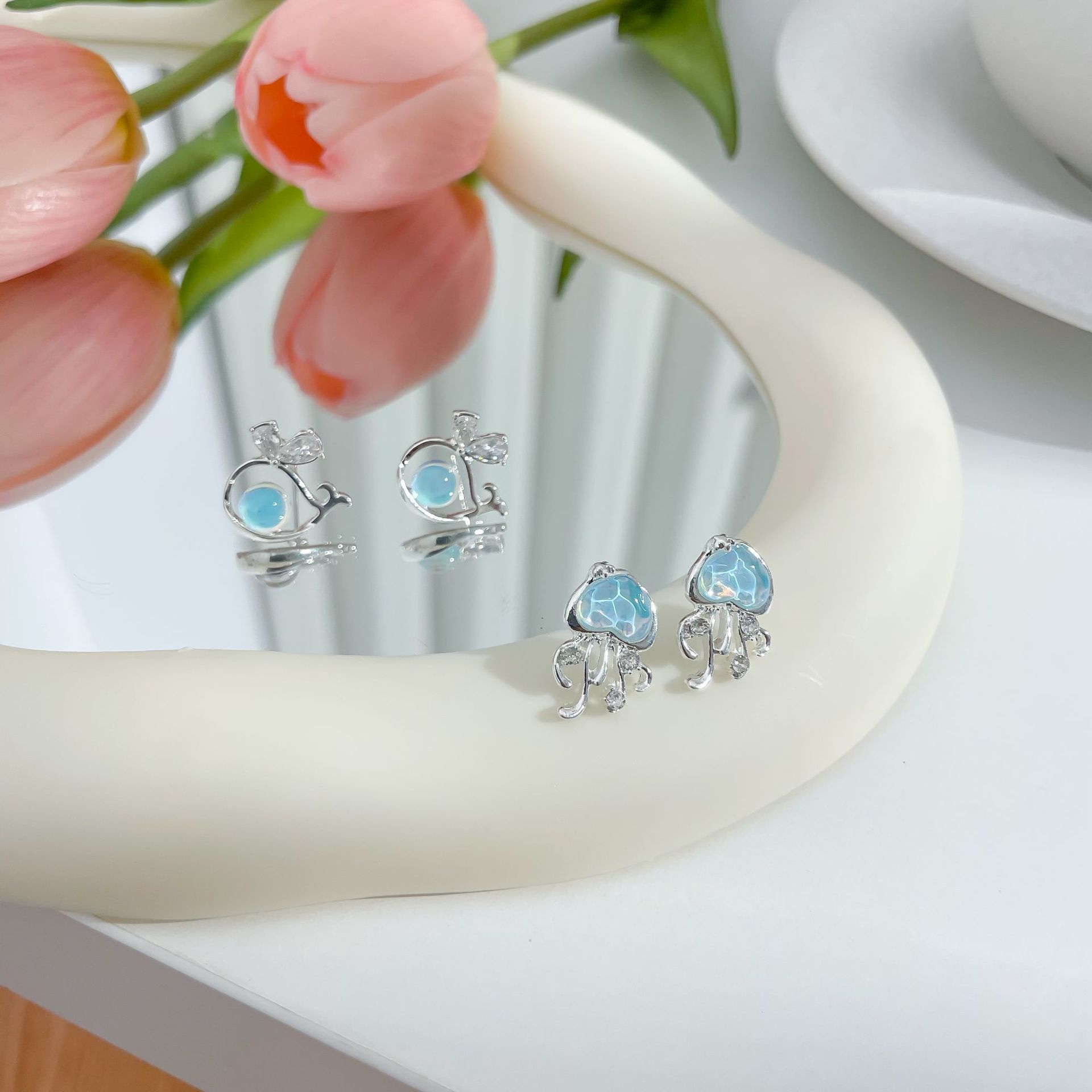 Ocean starfish long tassel earrings, women's stud earrings, niche design, gentle and fresh, sea blue summer women's earrings Application Scenario