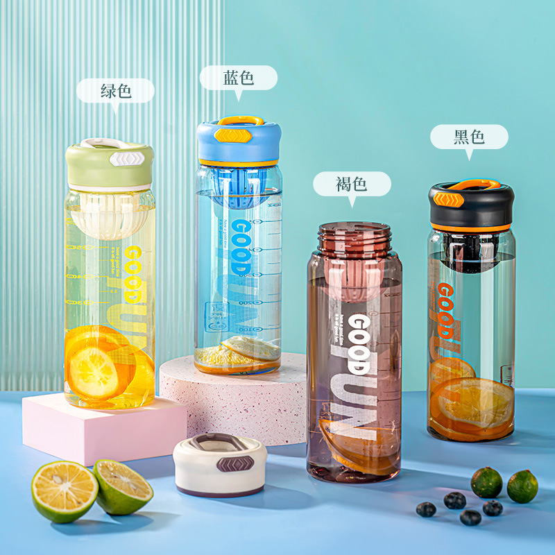 Customized summer portable car scale water cup, outdoor portable plastic sports water cup, student tea strout and portable cup full figure