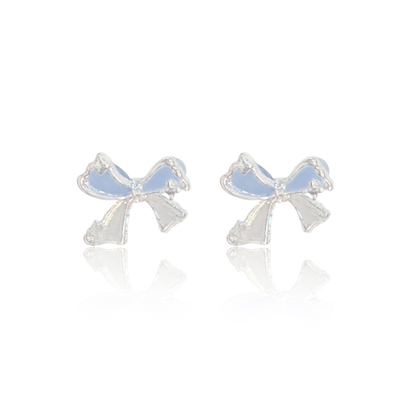 Spring and summer pink cat's eye stone double-layer butterfly stud earrings for women in an ins style, light luxury, three-dimensional, simple and ethereal sweet earrings Item Picture