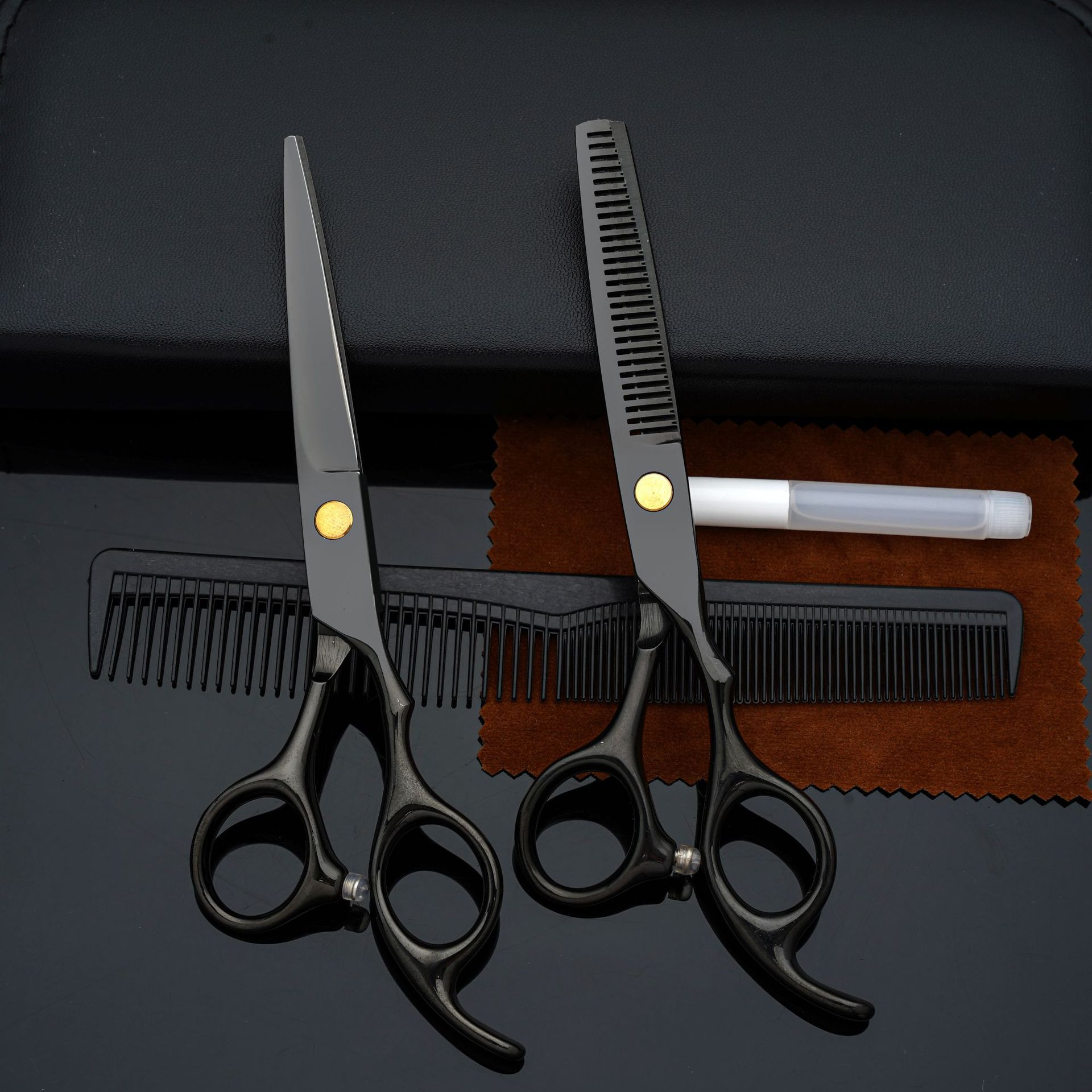 Wholesale professional stainless steel hair scissors, flat scissors, teeth scissors, thin hair scissors sets that are selling well on Amazon from the manufacturer undefined