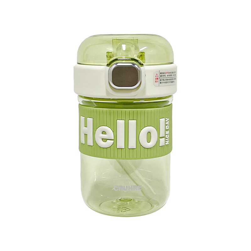 Simple plastic cup, summer portable cup, high appearance level, girls' straw cup, small cup, cute pop-up lid, sports drinking cup Item Picture
