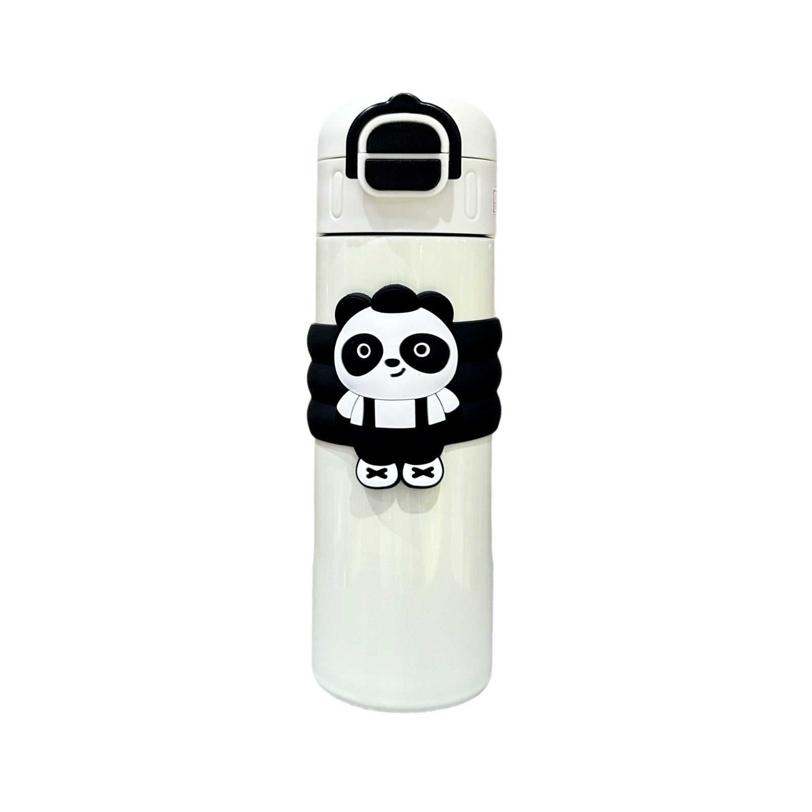 New double-drinking red Panda large-capacity insulated cup, children's cute straw cup, 316 stainless steel portable rope cup Item Picture
