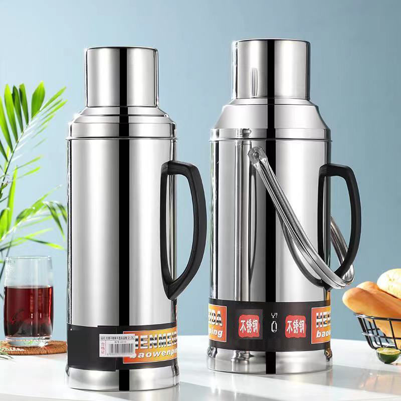 Large-capacity insulated kettle, stainless steel thermos, thermos, household thermos, insulated water kettle, insulated hot water kettle, boiling water bottle full figure