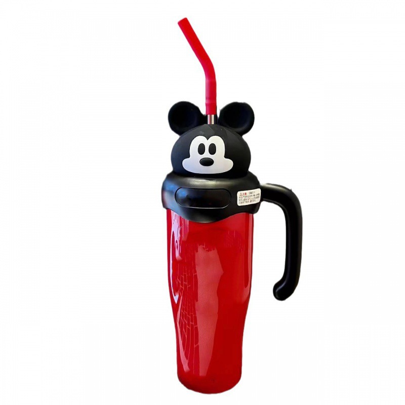 Creative high appearance level cartoon large-capacity ice cup, high appearance level girls straw water cup, cute heat and cold preservation cup Item Picture