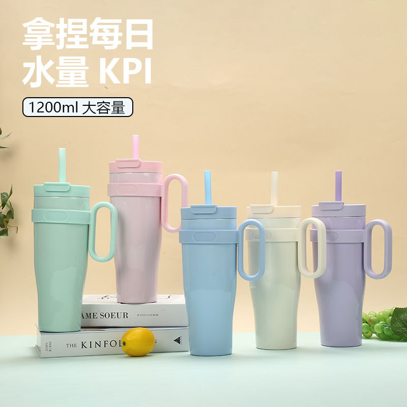 The new cross-border best-selling giant large-capacity insulated cup comes with a handle ice king cup and an outdoor sports water cup details Picture