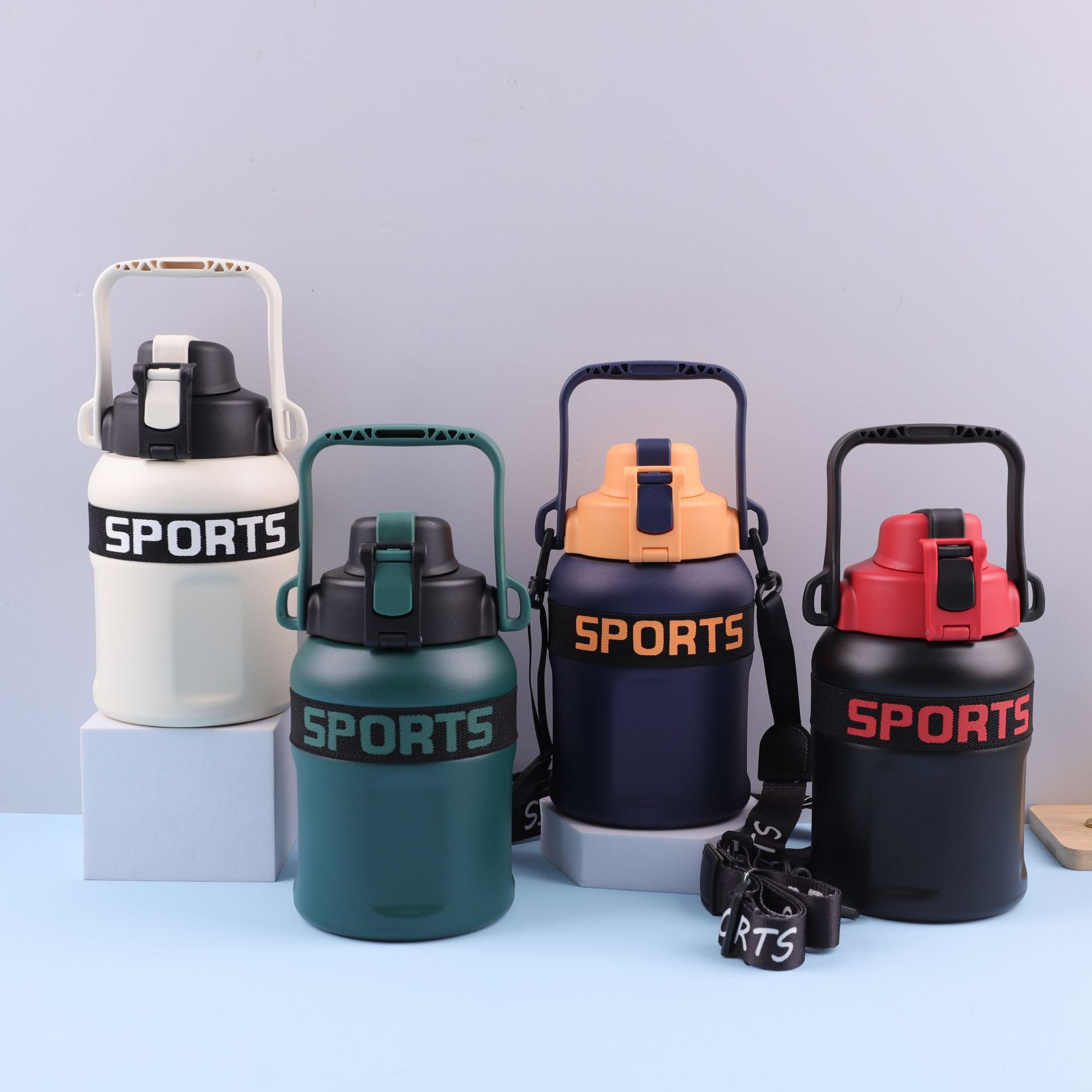 Southeast Asia cross-border stainless steel 316 best-selling new, cool, multi-functional sports webbing handle, heat and cold preservation pot full figure