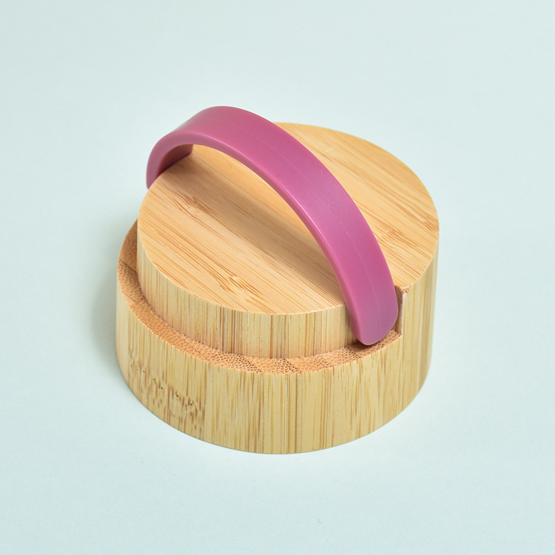 Customized manufacturer's new cross-border solid-color bamboo shell lid double-layer 304 stainless steel vacuum space pot handle insulated cup Specification drawing