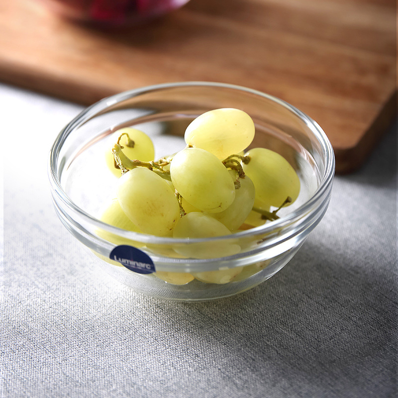 Lemeiya household stackable salad bowls, tempered transparent glass bowls, fruit bowls, heat-resistant and shock-resistant, suitable for microwave ovens Specification drawing
