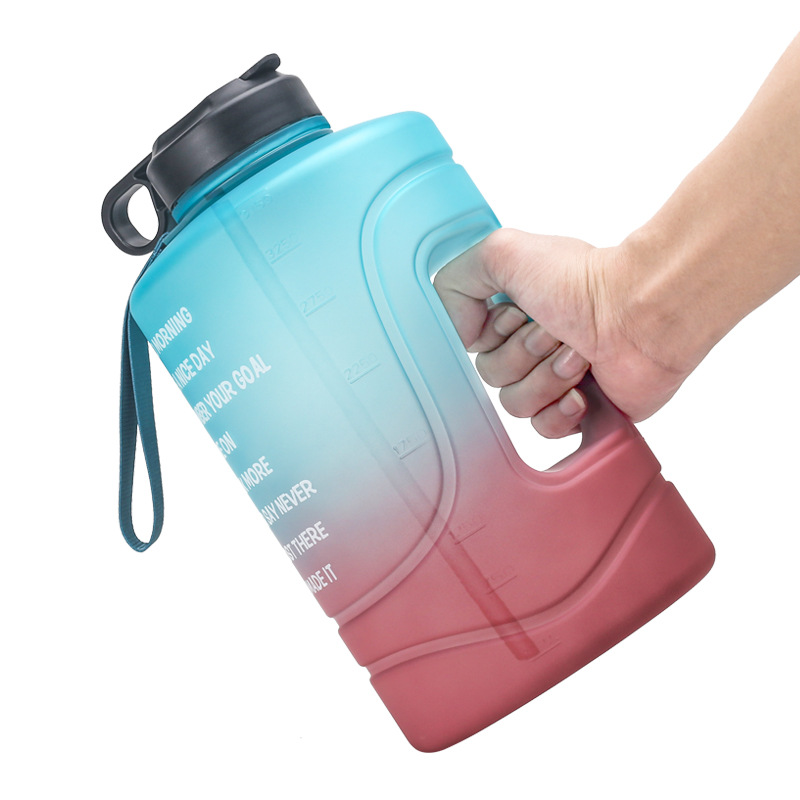 In stock, fashionable fitness sports tonton cups, large-capacity water bottles, straws, portable handles, plastic space cups, cross-border Specification drawing