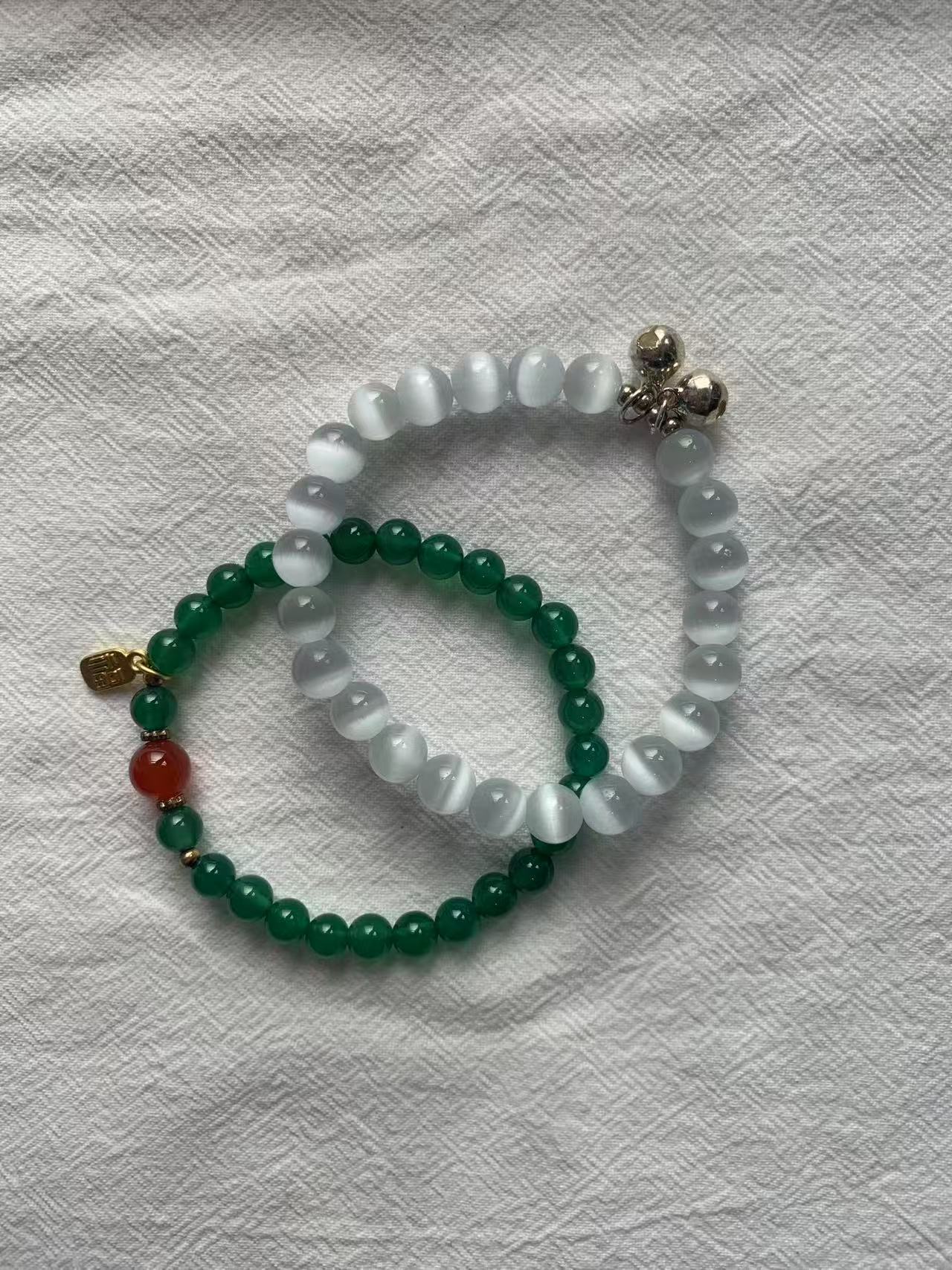 一步一响925纯银少女小清新闺蜜小众简约学生礼物水晶手链